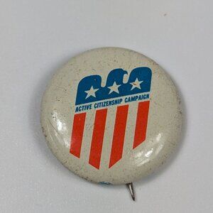 Vintage 1960s-1970s Active Citizenship Campaign Lapel Pin